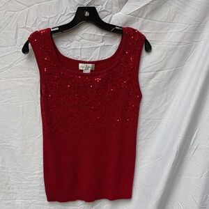 Red Sequin Tank Top
